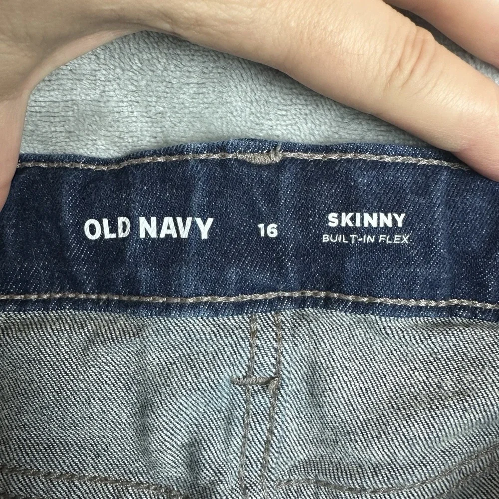Old Navy Jeans Boys 16 Denim Blue Dark Wash Skinny